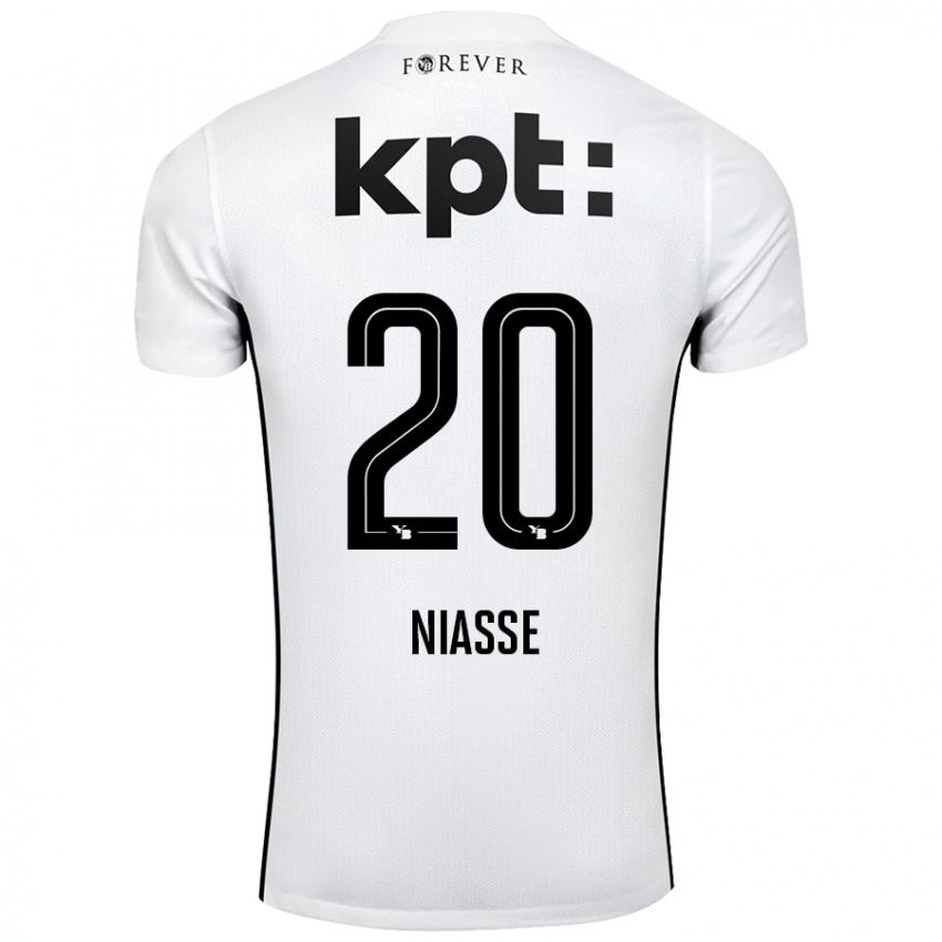 Niño Camiseta Cheikh Niasse #20 Blanco Negro 2ª Equipación 2024/25 La Camisa México