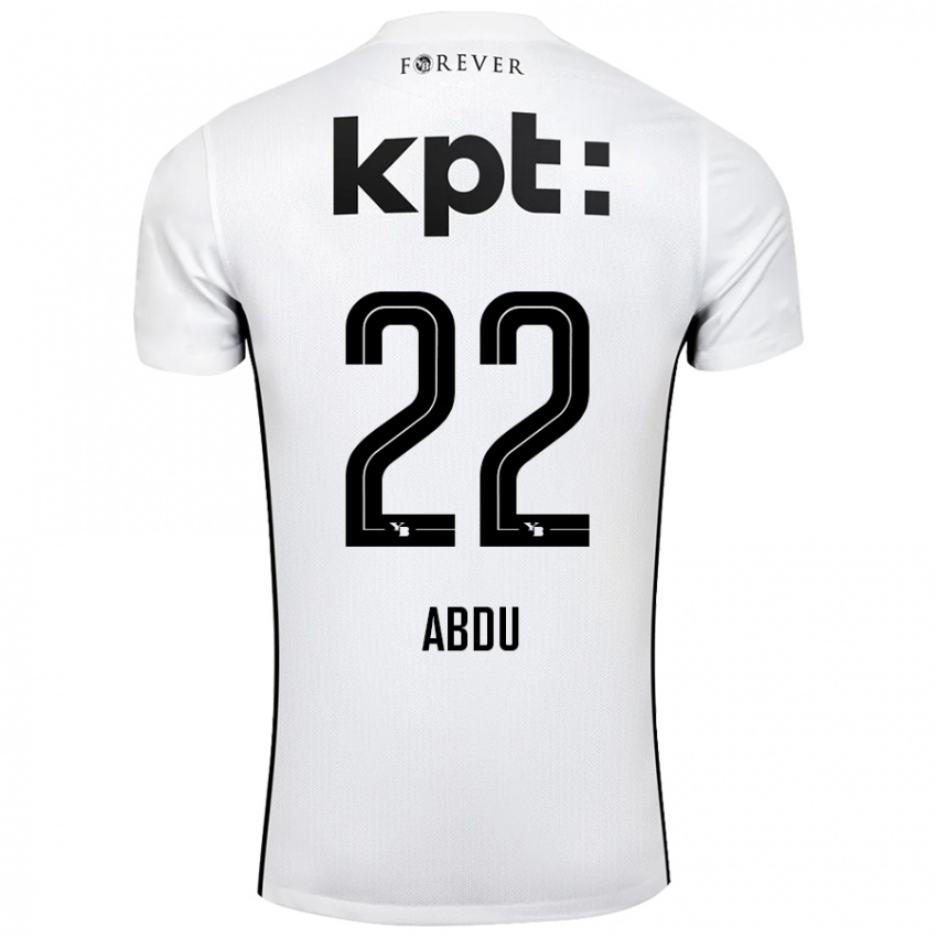 Niño Camiseta Abdu Conté #22 Blanco Negro 2ª Equipación 2024/25 La Camisa México