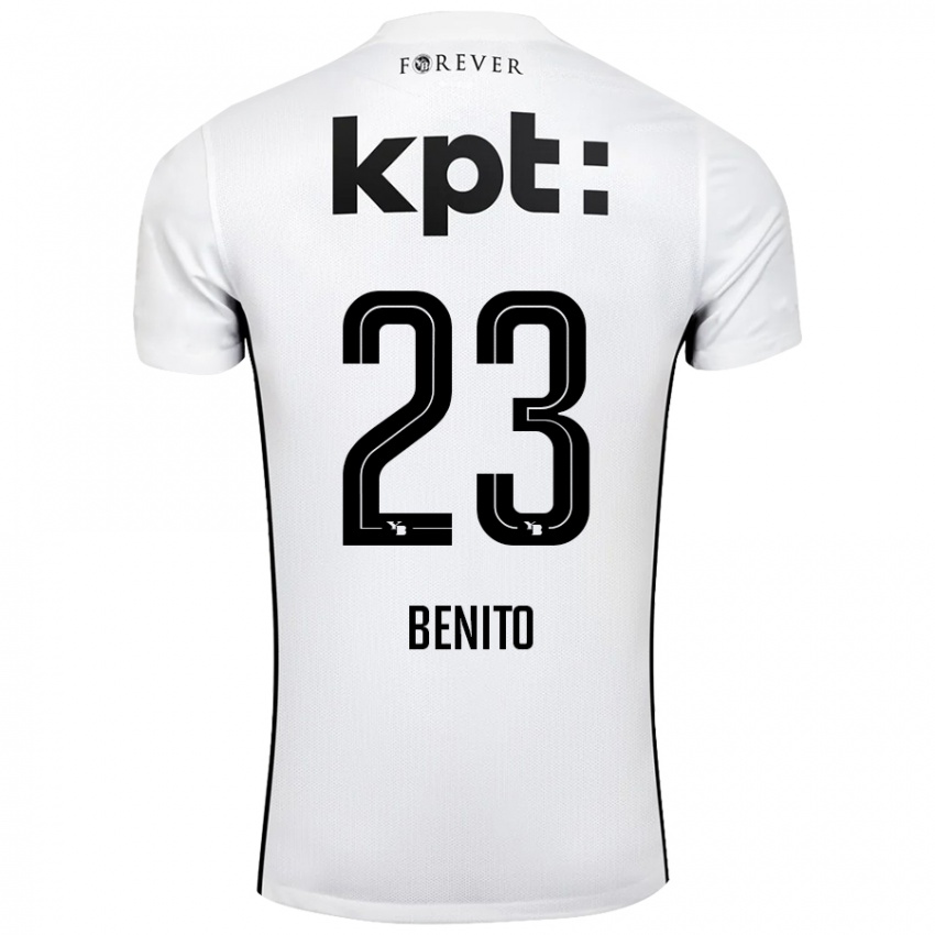 Niño Camiseta Loris Benito #23 Blanco Negro 2ª Equipación 2024/25 La Camisa México