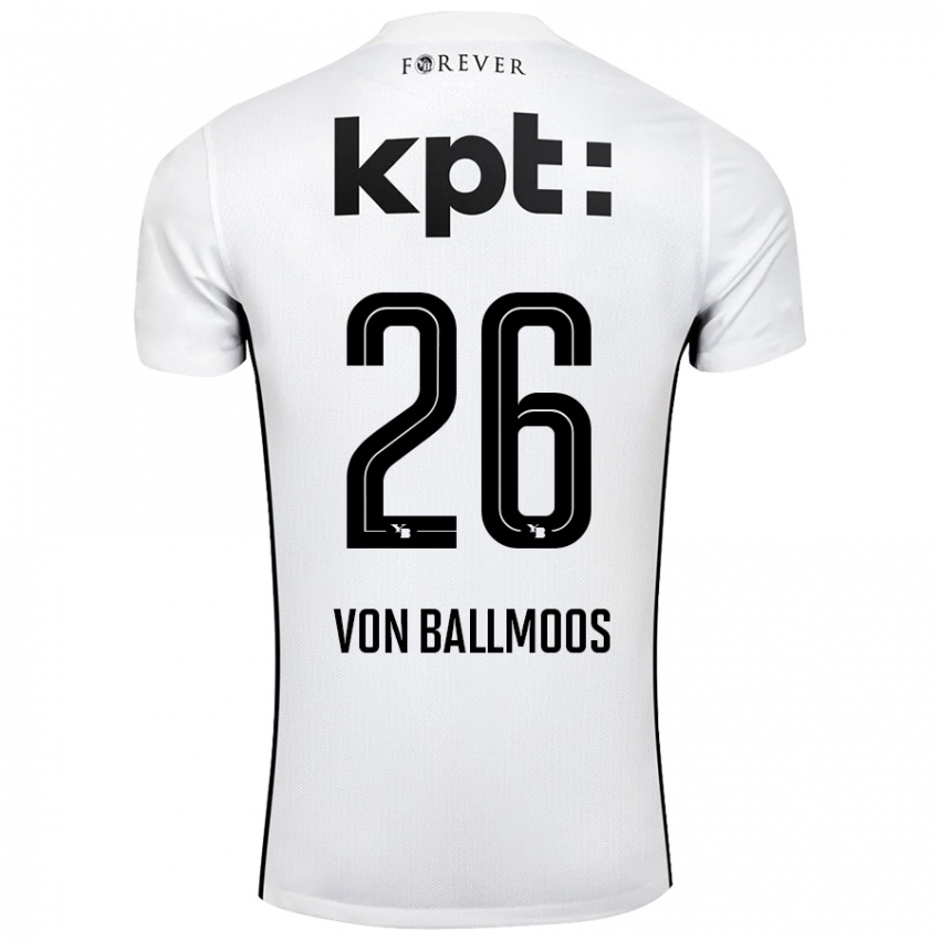 Niño Camiseta David Von Ballmoos #26 Blanco Negro 2ª Equipación 2024/25 La Camisa México