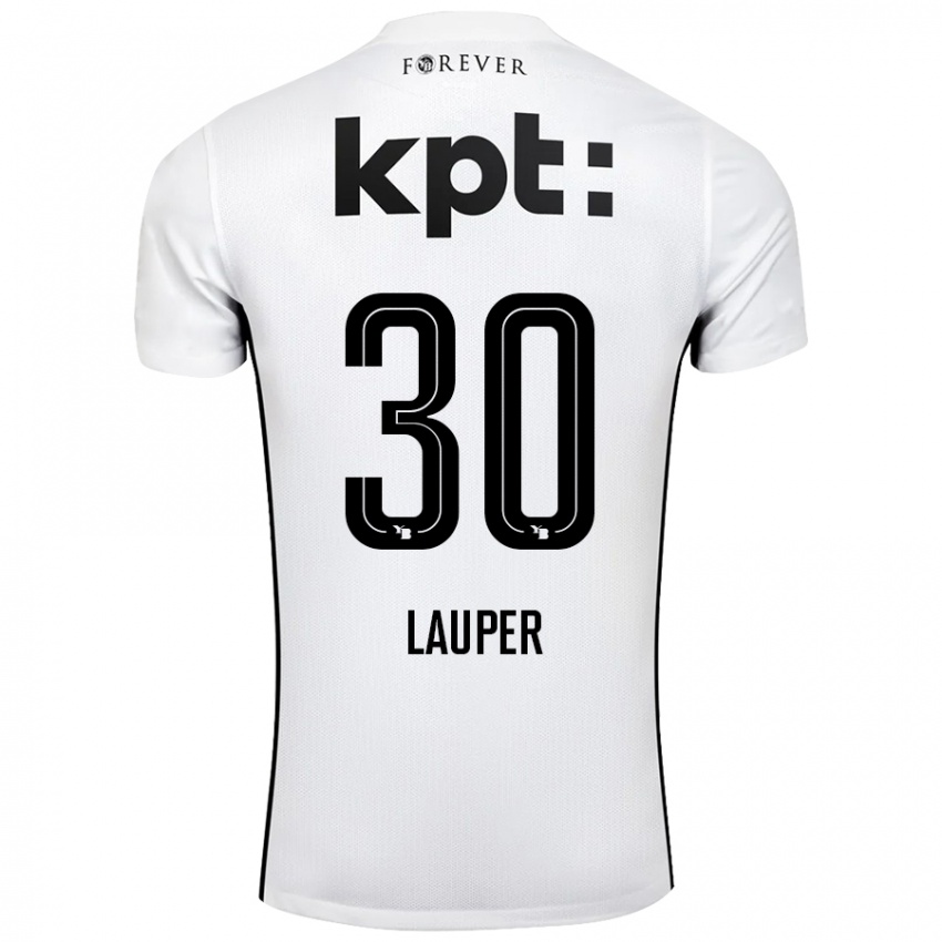 Niño Camiseta Sandro Lauper #30 Blanco Negro 2ª Equipación 2024/25 La Camisa México