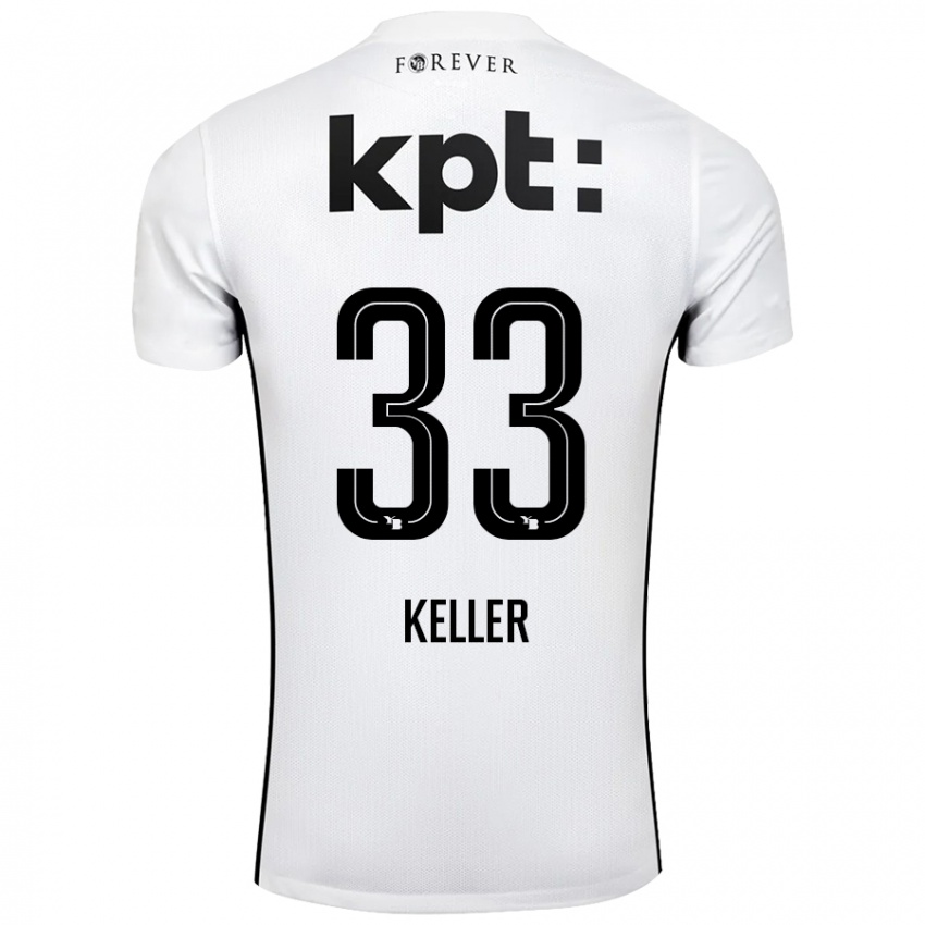 Niño Camiseta Marvin Keller #33 Blanco Negro 2ª Equipación 2024/25 La Camisa México