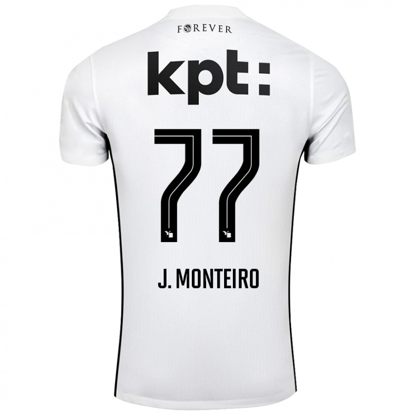 Niño Camiseta Joël Monteiro #77 Blanco Negro 2ª Equipación 2024/25 La Camisa México