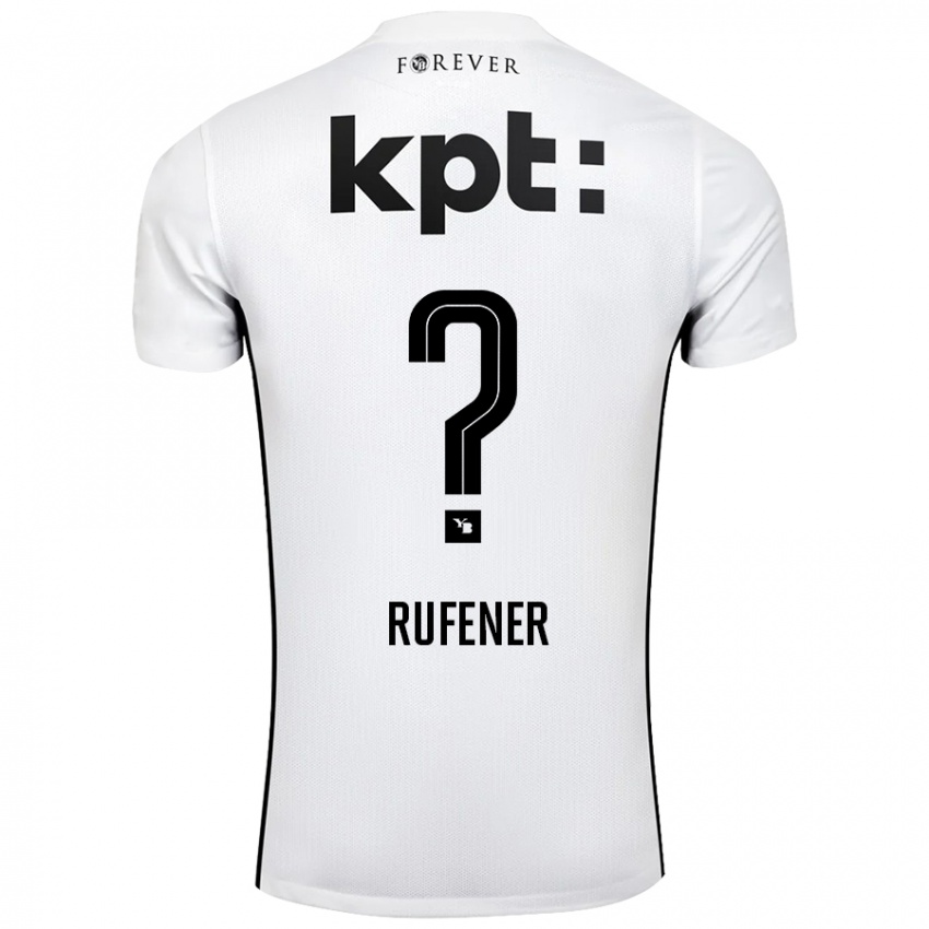 Niño Camiseta Elio Rufener #0 Blanco Negro 2ª Equipación 2024/25 La Camisa México