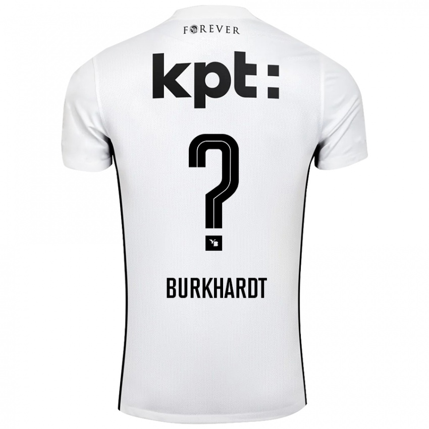 Niño Camiseta Alessio Burkhardt #0 Blanco Negro 2ª Equipación 2024/25 La Camisa México