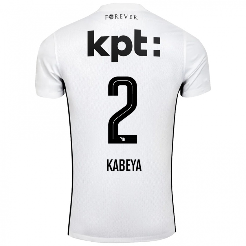 Niño Camiseta Benjamin Kabeya #2 Blanco Negro 2ª Equipación 2024/25 La Camisa México