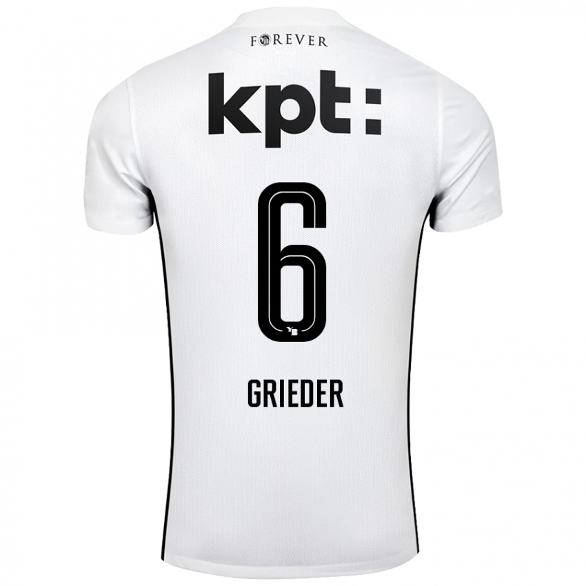 Niño Camiseta Lionel Grieder #6 Blanco Negro 2ª Equipación 2024/25 La Camisa México