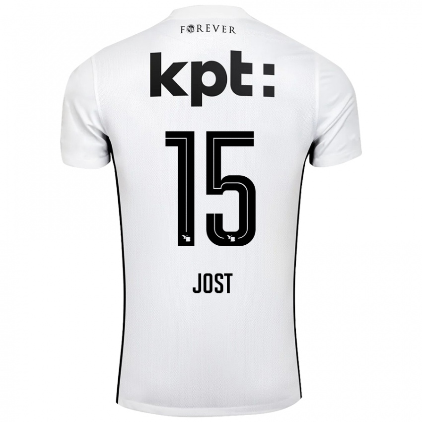 Niño Camiseta Tristan Jost #15 Blanco Negro 2ª Equipación 2024/25 La Camisa México