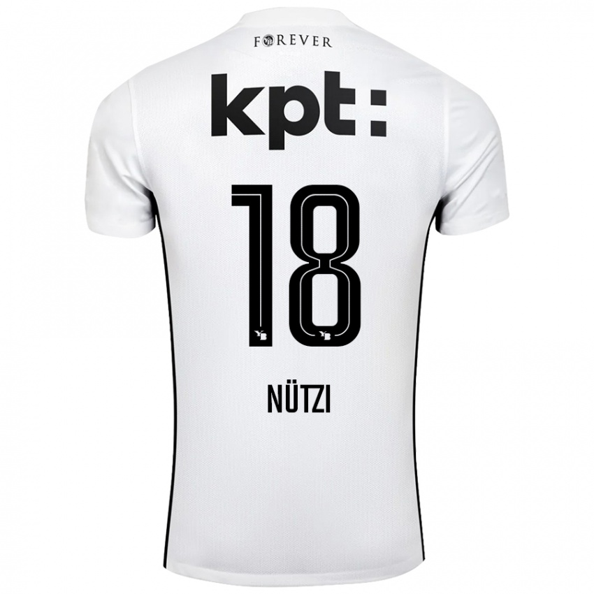 Niño Camiseta Timon Nützi #18 Blanco Negro 2ª Equipación 2024/25 La Camisa México