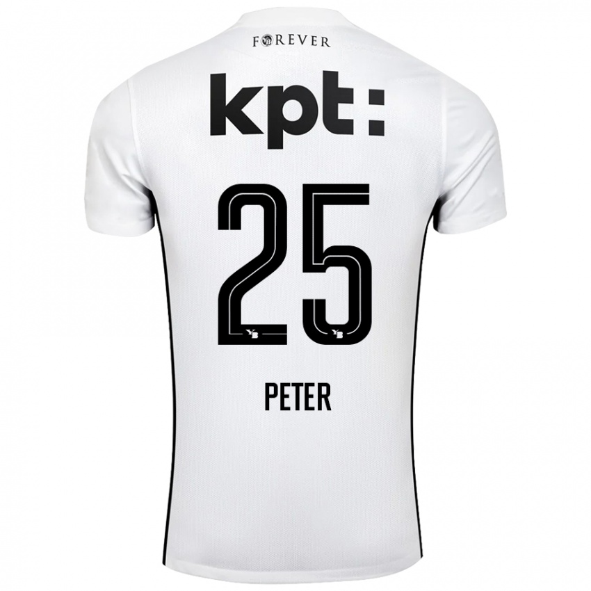 Niño Camiseta Luc Peter #25 Blanco Negro 2ª Equipación 2024/25 La Camisa México