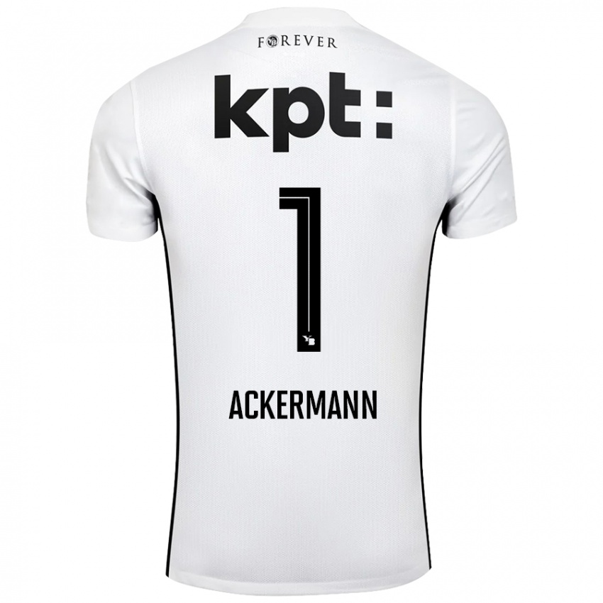 Niño Camiseta Jara Ackermann #1 Blanco Negro 2ª Equipación 2024/25 La Camisa México