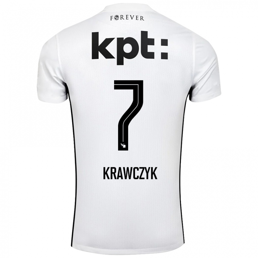 Niño Camiseta Caroline Krawczyk #7 Blanco Negro 2ª Equipación 2024/25 La Camisa México