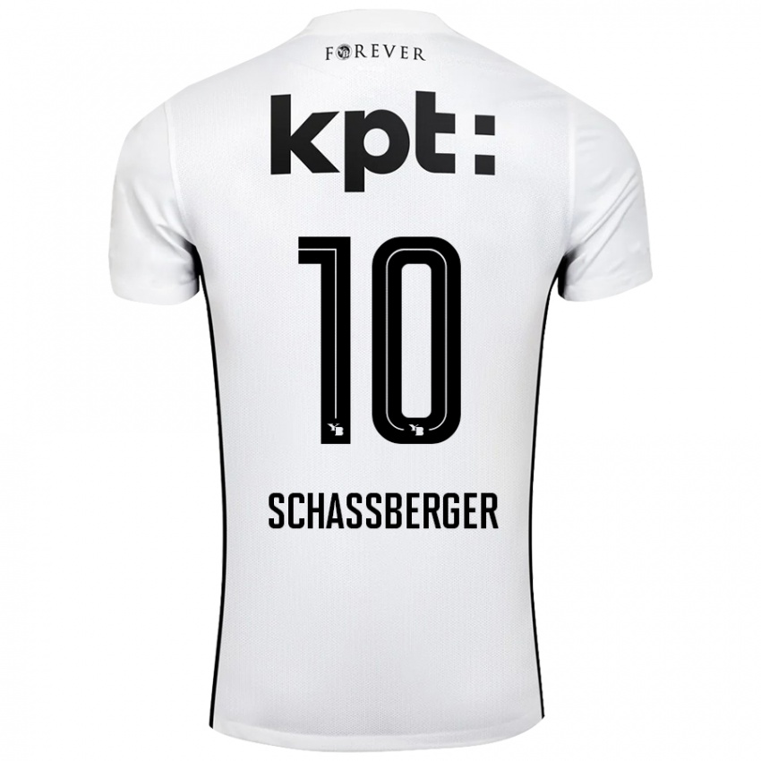 Niño Camiseta Julia Schassberger #10 Blanco Negro 2ª Equipación 2024/25 La Camisa México