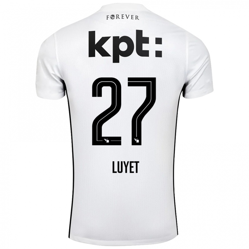 Niño Camiseta Naomi Luyet #27 Blanco Negro 2ª Equipación 2024/25 La Camisa México