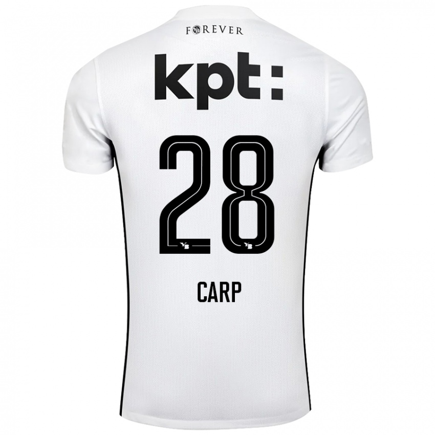 Niño Camiseta Cristina Carp #28 Blanco Negro 2ª Equipación 2024/25 La Camisa México