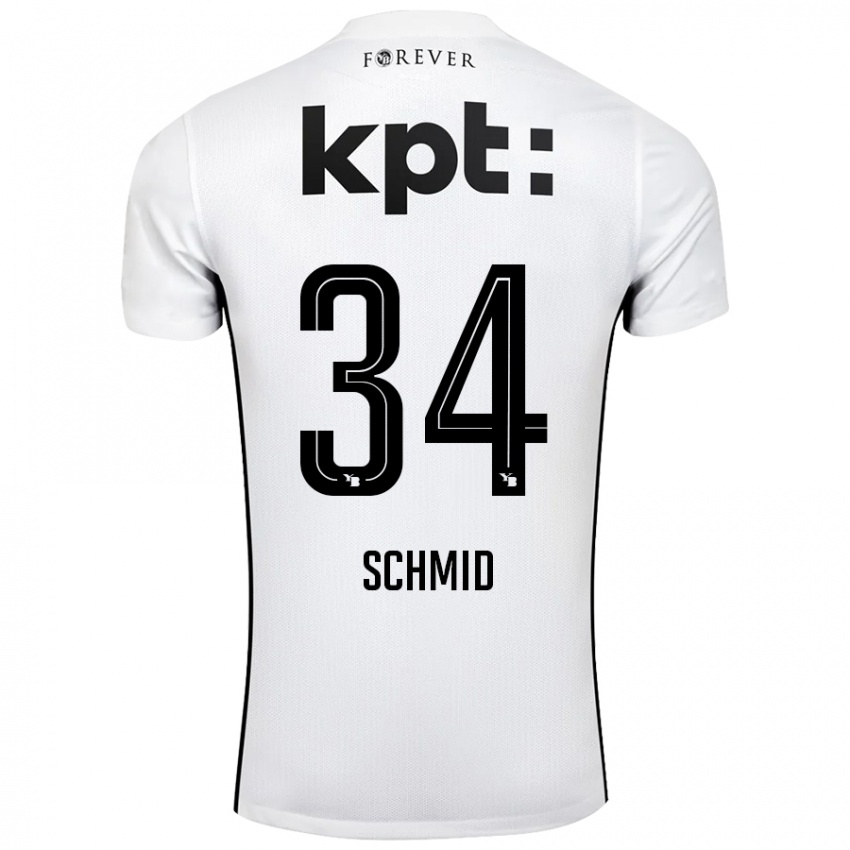 Niño Camiseta Céline Schmid #34 Blanco Negro 2ª Equipación 2024/25 La Camisa México