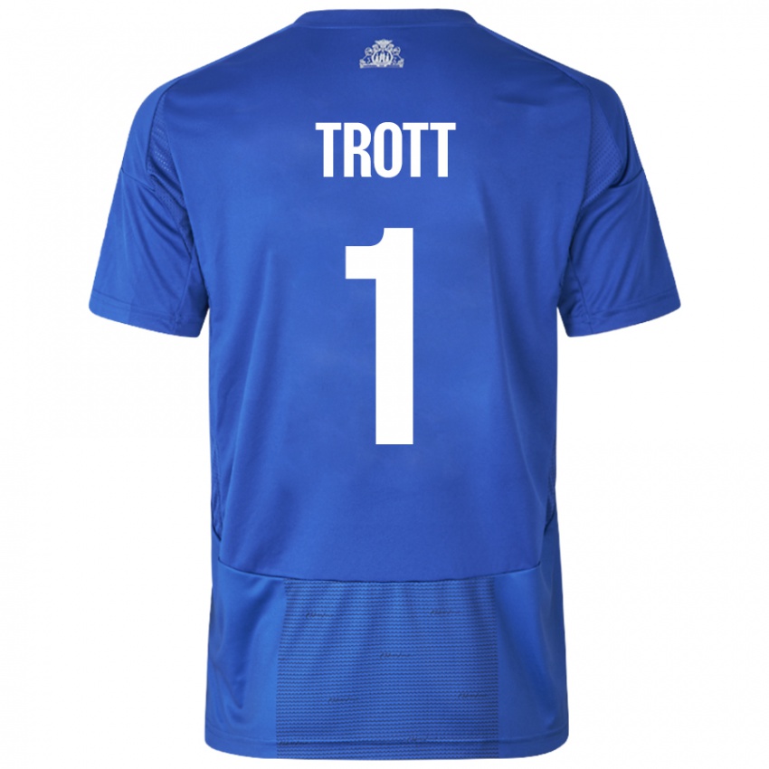 Niño Camiseta Nathan Trott #1 Blanco Azul 2ª Equipación 2024/25 La Camisa México