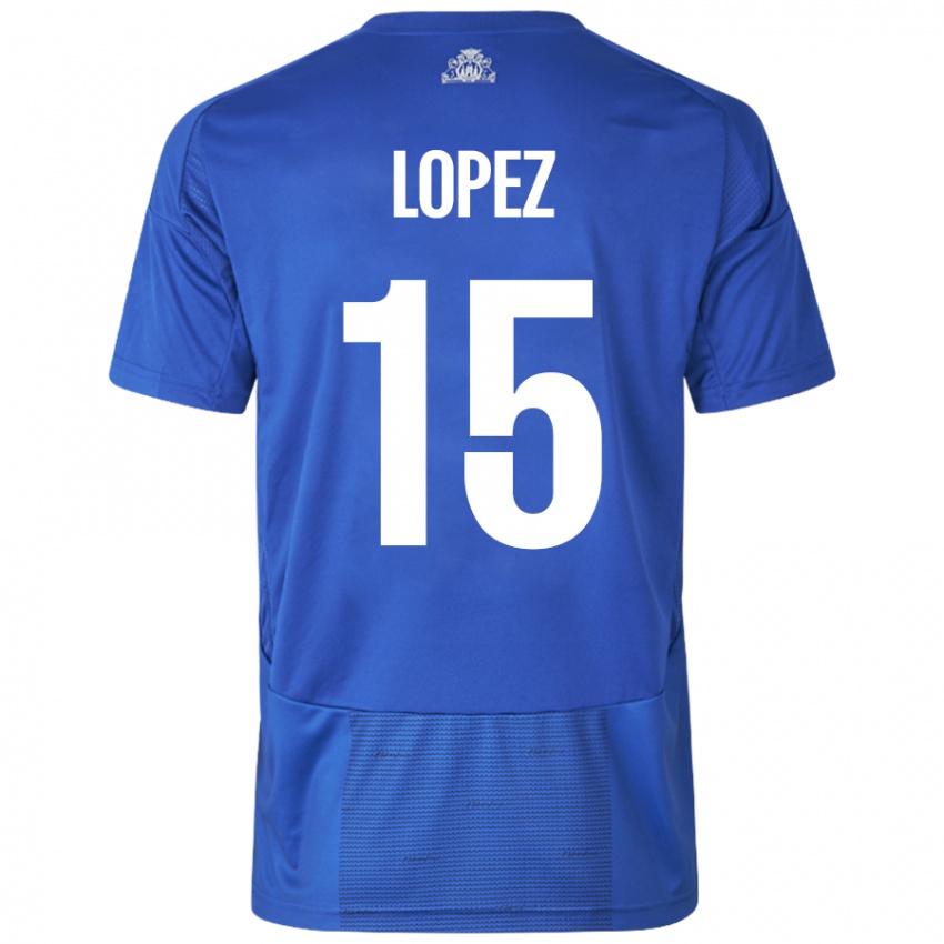 Niño Camiseta Marcos López #15 Blanco Azul 2ª Equipación 2024/25 La Camisa México