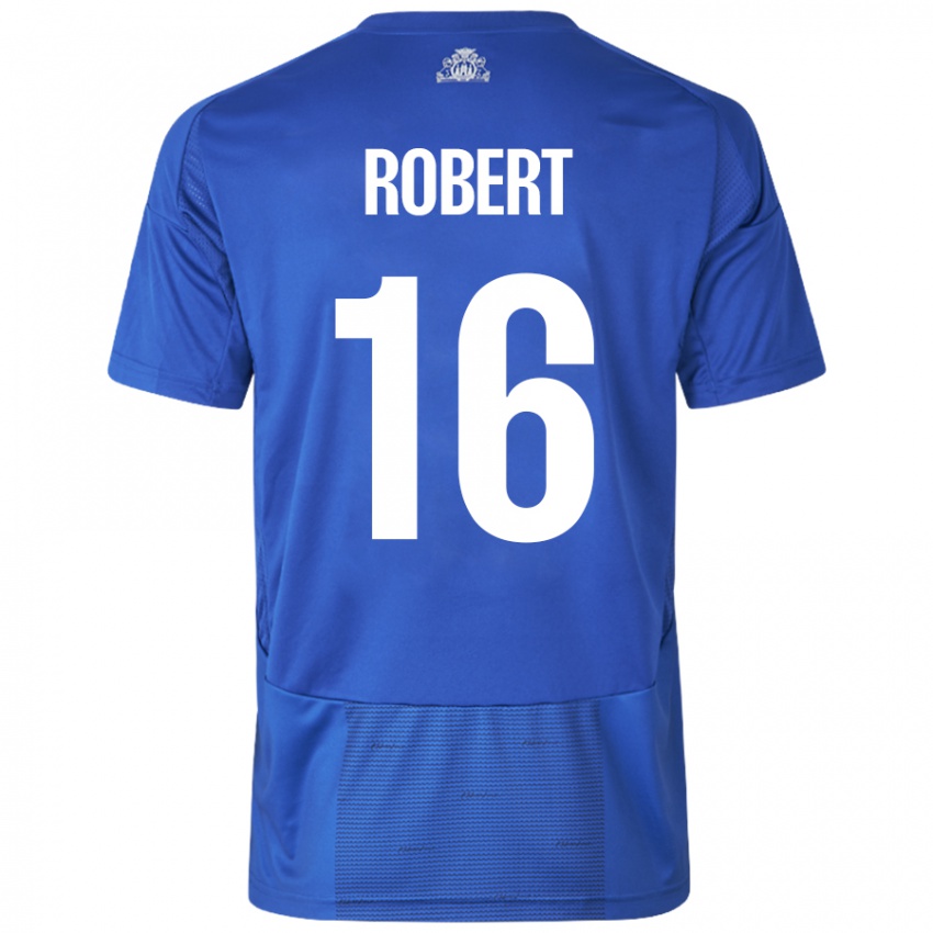 Niño Camiseta Robert #16 Blanco Azul 2ª Equipación 2024/25 La Camisa México