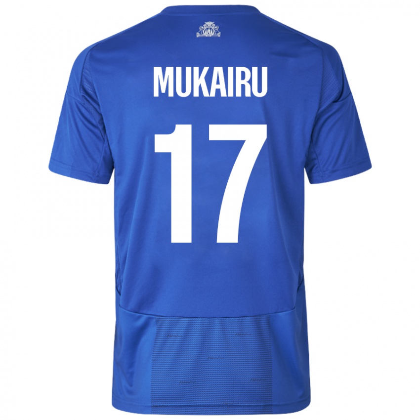 Niño Camiseta Paul Mukairu #17 Blanco Azul 2ª Equipación 2024/25 La Camisa México