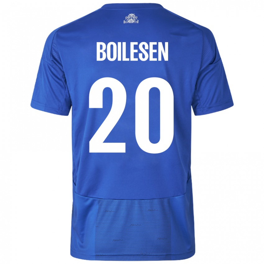 Niño Camiseta Nicolai Boilesen #20 Blanco Azul 2ª Equipación 2024/25 La Camisa México