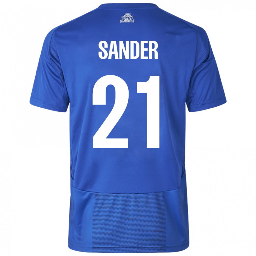 Niño Camiseta Theo Sander #21 Blanco Azul 2ª Equipación 2024/25 La Camisa México