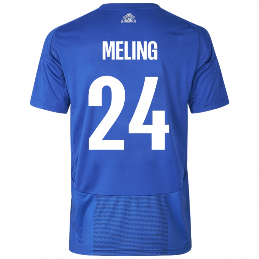 Niño Camiseta Birger Meling #24 Blanco Azul 2ª Equipación 2024/25 La Camisa México