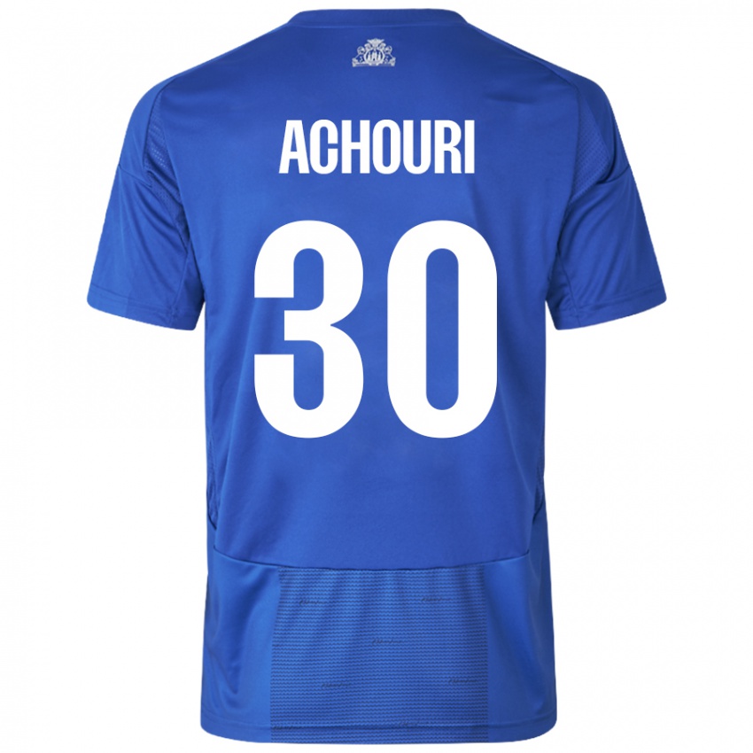 Niño Camiseta Elias Achouri #30 Blanco Azul 2ª Equipación 2024/25 La Camisa México