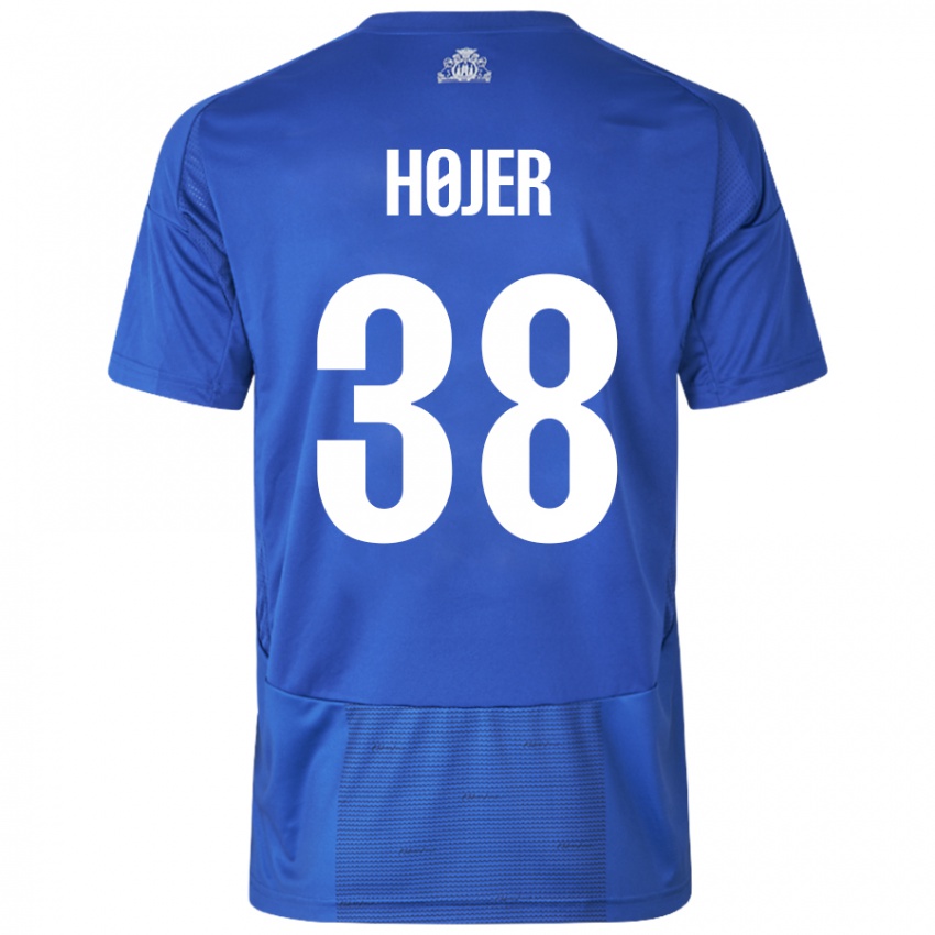 Niño Camiseta Oliver Højer #38 Blanco Azul 2ª Equipación 2024/25 La Camisa México