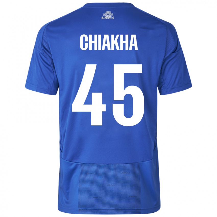 Niño Camiseta Amin Chiakha #45 Blanco Azul 2ª Equipación 2024/25 La Camisa México