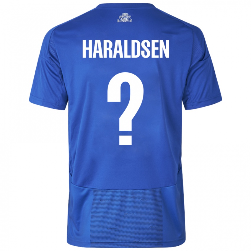 Niño Camiseta Henrik Haraldsen #0 Blanco Azul 2ª Equipación 2024/25 La Camisa México