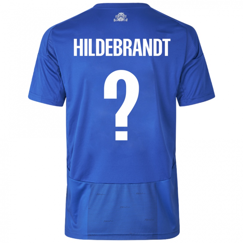 Niño Camiseta Sylvester Hildebrandt #0 Blanco Azul 2ª Equipación 2024/25 La Camisa México