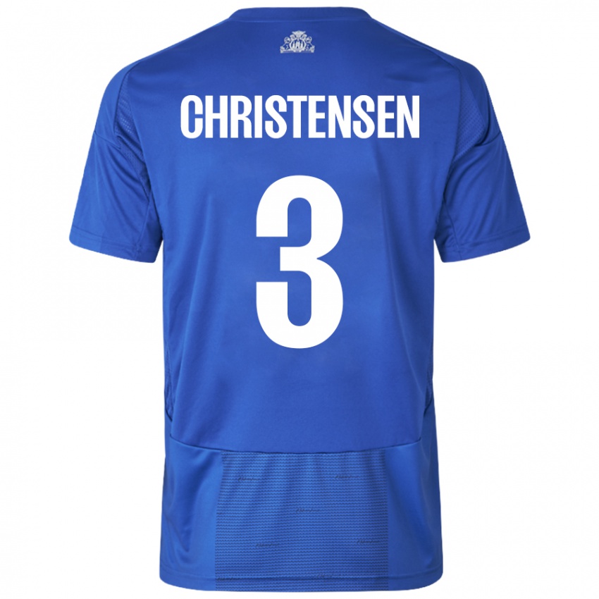 Niño Camiseta Sebastian Christensen #3 Blanco Azul 2ª Equipación 2024/25 La Camisa México