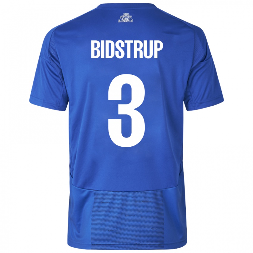 Niño Camiseta Hjalte Bidstrup #3 Blanco Azul 2ª Equipación 2024/25 La Camisa México