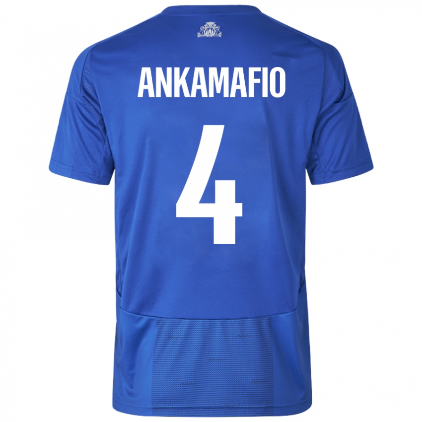 Niño Camiseta Graham Ankamafio #4 Blanco Azul 2ª Equipación 2024/25 La Camisa México