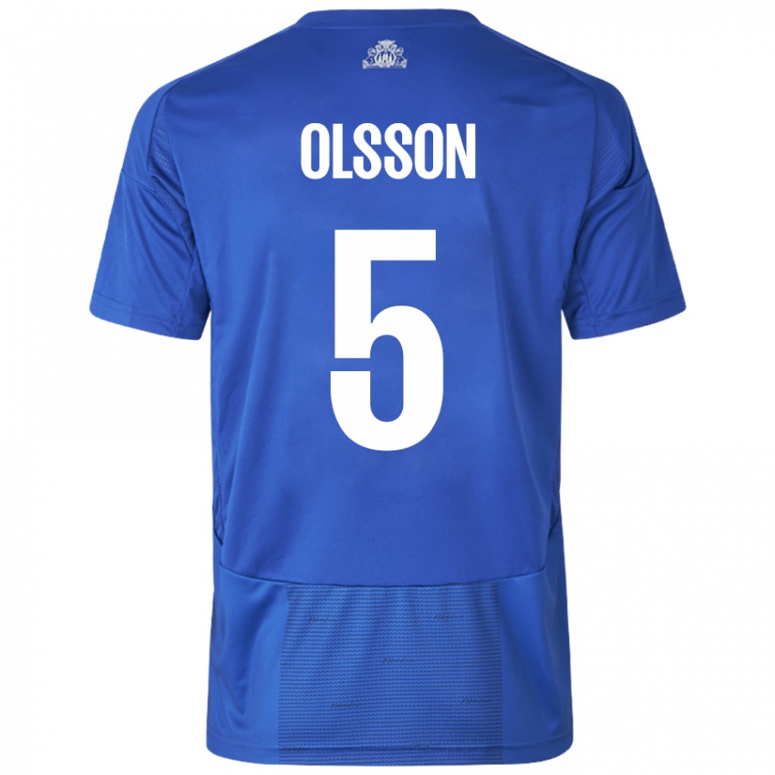 Niño Camiseta Cornelius Olsson #5 Blanco Azul 2ª Equipación 2024/25 La Camisa México