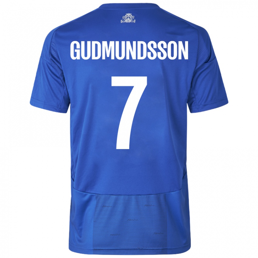 Niño Camiseta Galdur Gudmundsson #7 Blanco Azul 2ª Equipación 2024/25 La Camisa México