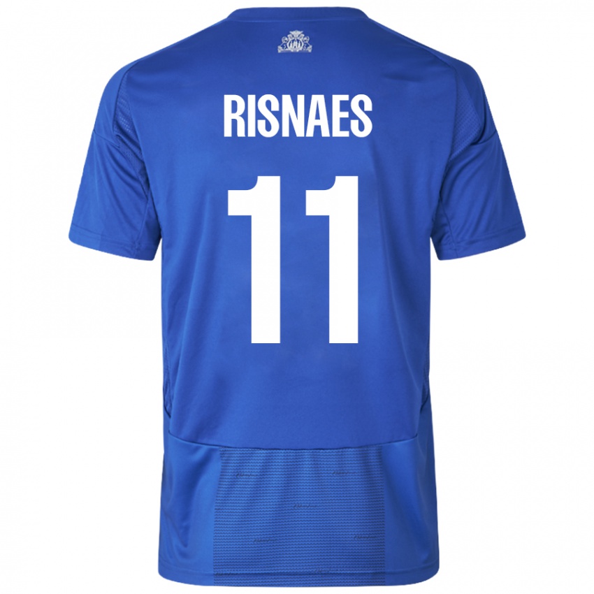 Niño Camiseta Roberto Risnaes #11 Blanco Azul 2ª Equipación 2024/25 La Camisa México