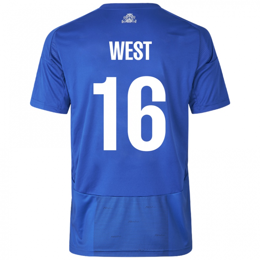 Niño Camiseta Liam West #16 Blanco Azul 2ª Equipación 2024/25 La Camisa México