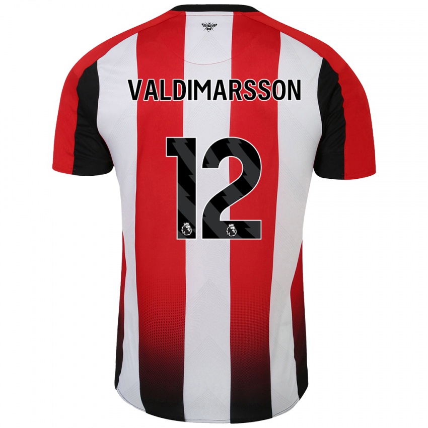 Hombre Camiseta Hákon Rafn Valdimarsson #12 Rojo Blanco 1ª Equipación 2024/25 La Camisa México