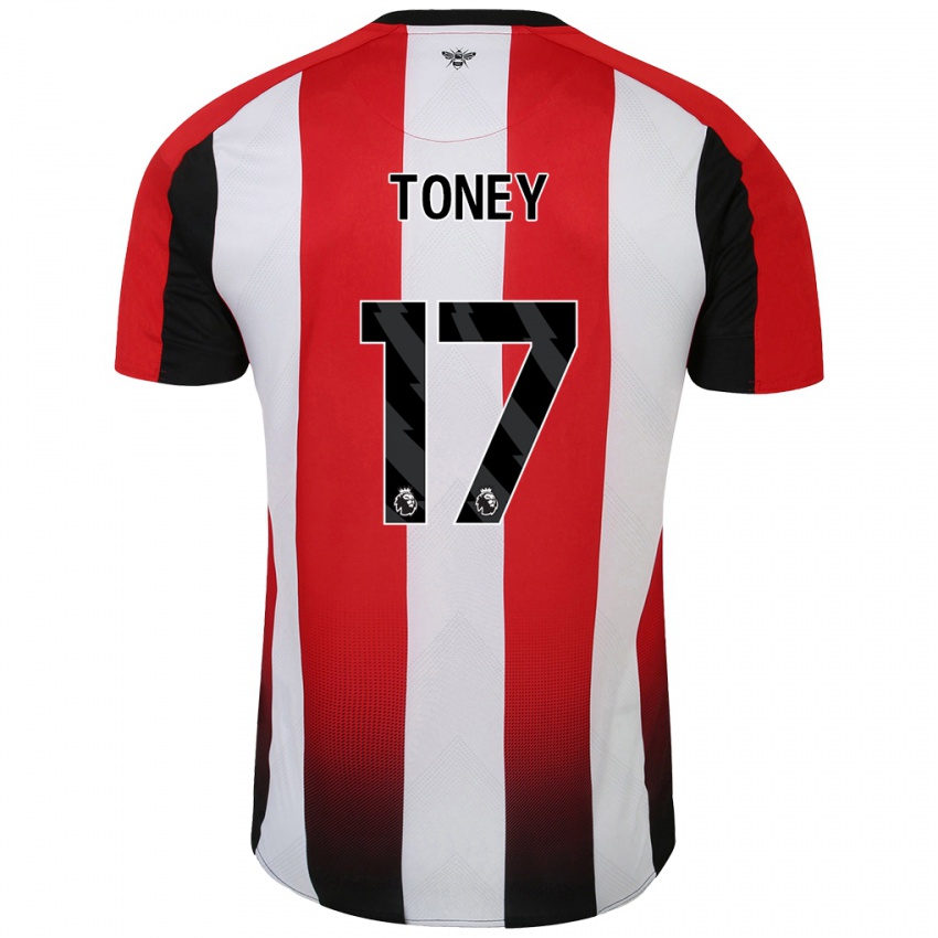 Hombre Camiseta Ivan Toney #17 Rojo Blanco 1ª Equipación 2024/25 La Camisa México