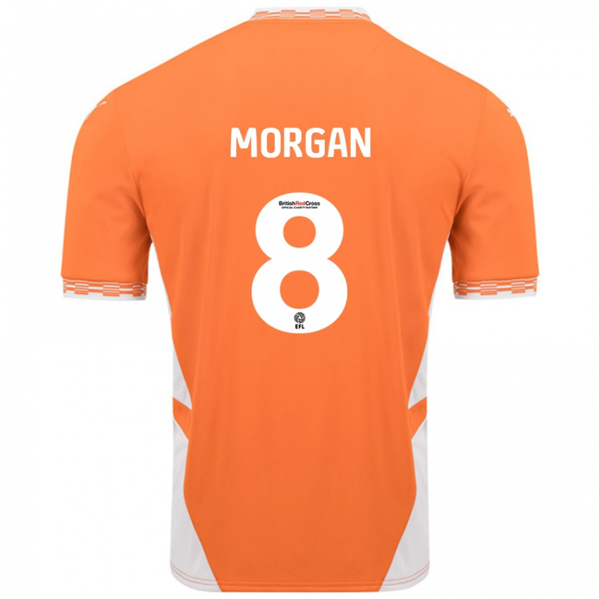 Hombre Camiseta Albie Morgan #8 Naranja Blanco 1ª Equipación 2024/25 La Camisa México