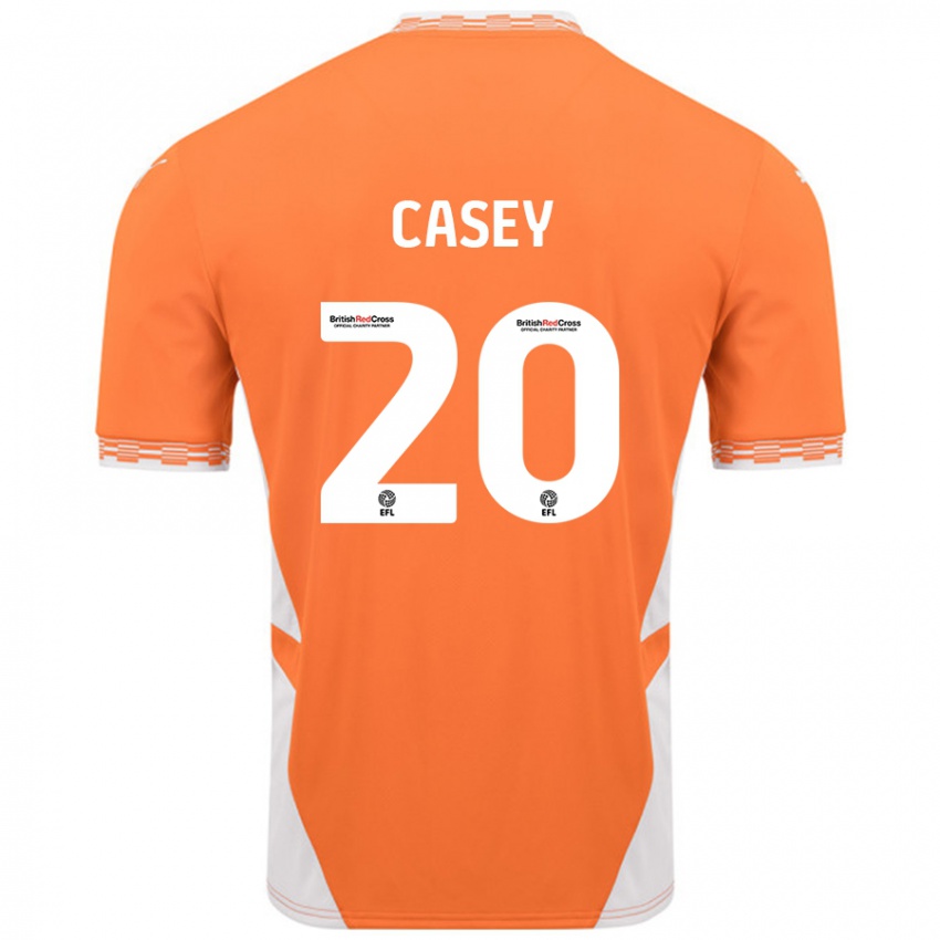 Hombre Camiseta Oliver Casey #20 Naranja Blanco 1ª Equipación 2024/25 La Camisa México