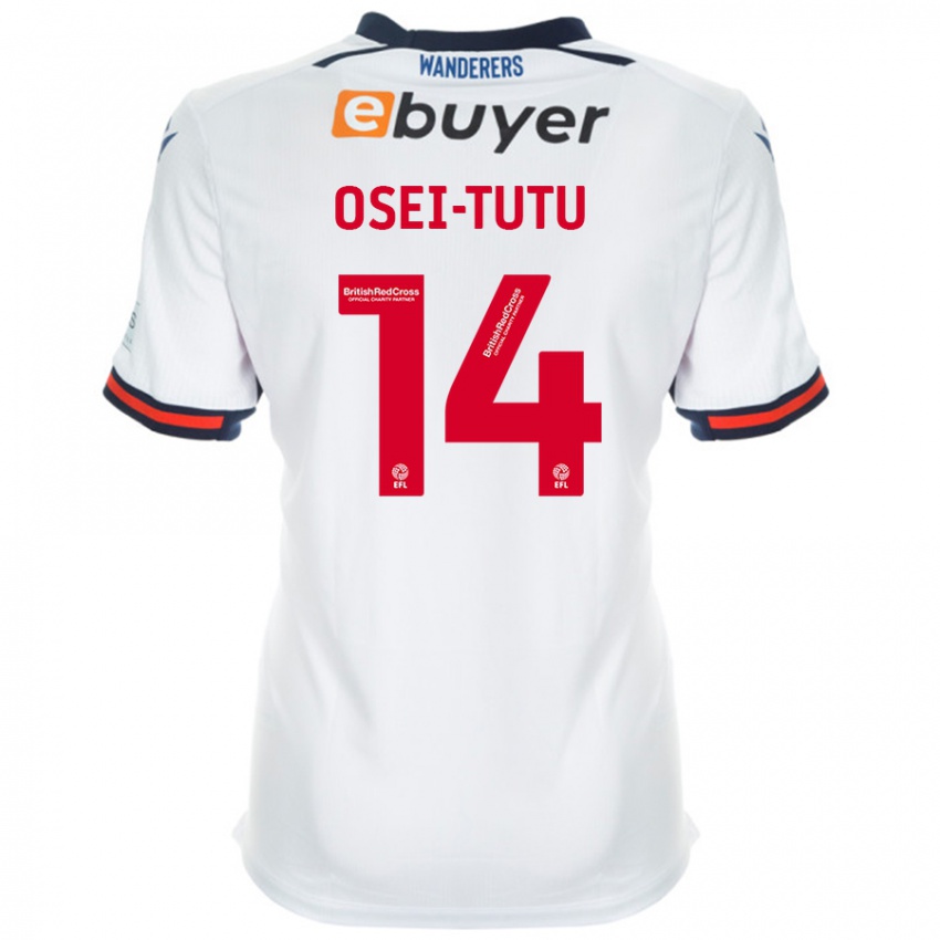 Hombre Camiseta Jordi Osei-Tutu #14 Blanco 1ª Equipación 2024/25 La Camisa México