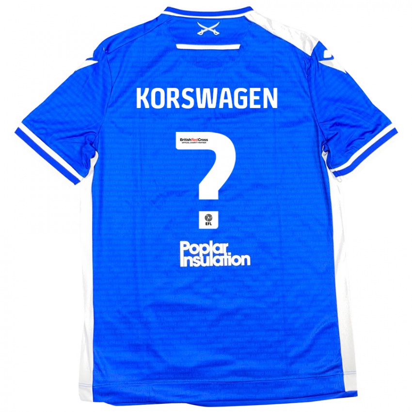 Hombre Camiseta Mattijis Korswagen #0 Azul Blanco 1ª Equipación 2024/25 La Camisa México