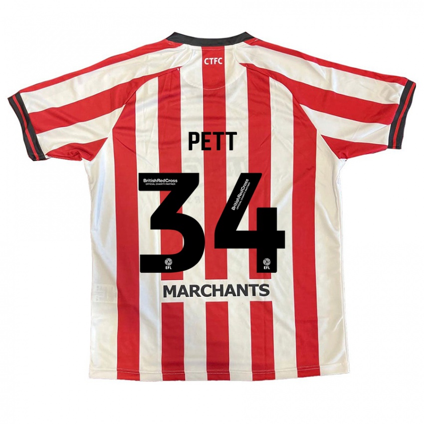 Hombre Camiseta Tom Pett #34 Rojo Blanco 1ª Equipación 2024/25 La Camisa México