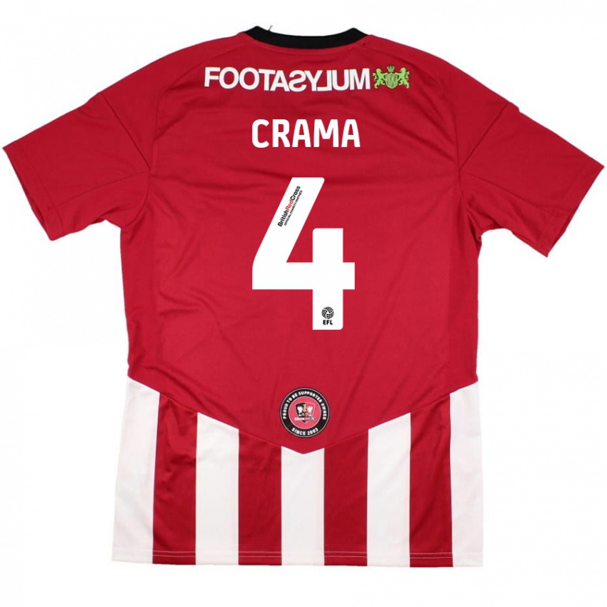 Hombre Camiseta Tristan Crama #4 Rojo Blanco 1ª Equipación 2024/25 La Camisa México