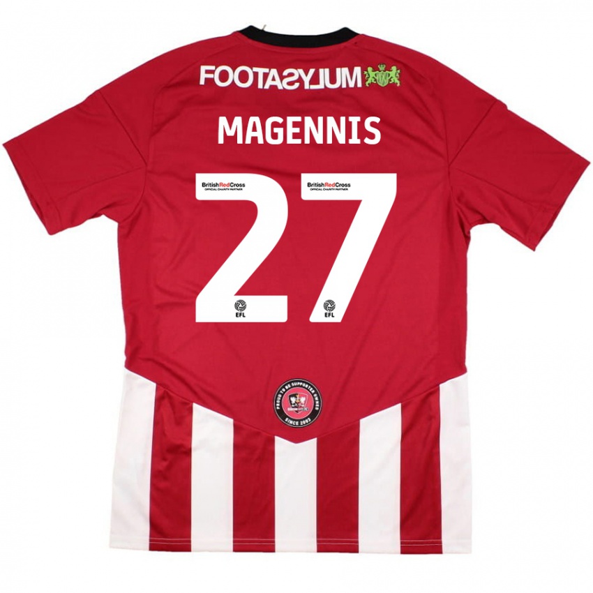 Hombre Camiseta Josh Magennis #27 Rojo Blanco 1ª Equipación 2024/25 La Camisa México