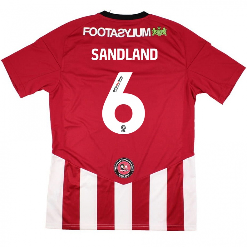 Hombre Camiseta Jess Sandland #6 Rojo Blanco 1ª Equipación 2024/25 La Camisa México