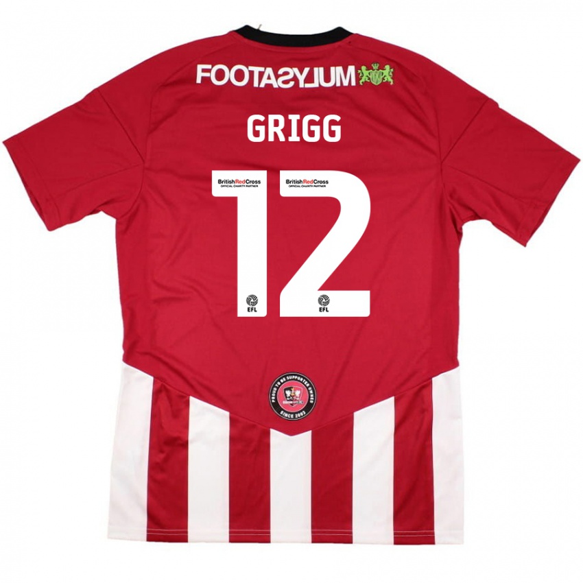 Hombre Camiseta Katie Grigg #12 Rojo Blanco 1ª Equipación 2024/25 La Camisa México